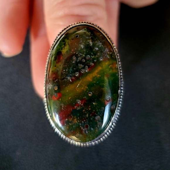 New Bloodstone 925 Silver Ring. - Picture 13 of 14